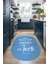 Dijital Baskılı Kaymaz Yıkanabilir Home Yazılı Oval Mutfak Halısı, N-O-Mutfak-15-Mavi, 2