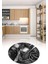 3D Dijital Baskılı Kaymaz Yıkanabilir Renkli Modern Yuvarlak Mutfak Halısı, N-Y-Mutfak-19-Gri, 4