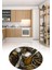3D Dijital Baskılı Kaymaz Yıkanabilir Renkli Modern Yuvarlak Mutfak Halısı, N-Y-Mutfak-19-Kahve, 4