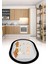 Dijital Baskılı Kaymaz Yıkanabilir Kitchen Yazılı Oval Mutfak Halısı, N-O-Mutfak-18-Gri, 5