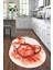 Dijital Baskılı Kaymaz Yıkanabilir Renkli Modern Oval Mutfak Halısı, N-O-Mutfak-23-Kırmızı, 2