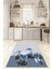 3D Dijital Baskılı Kaymaz Taban Yıkanabilir Renkli Modern Mutfak Halısı, N-Mutfak-37-Mavi, 4