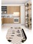 Dijital Baskılı Kaymaz Yıkanabilir Renkli Modern Oval Mutfak Halısı, N-O-Mutfak-32-Siyah, 2
