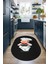 Dijital Baskılı Kaymaz Yıkanabilir Renkli Modern Oval Mutfak Halısı, N-O-Mutfak-05-Antrasit, 4