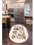 3D Dijital Baskılı Kaymaz Yıkanabilir Renkli Modern Oval Mutfak Halısı, N-O-Mutfak-35-Kahve, 3