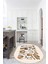 3D Dijital Baskılı Kaymaz Yıkanabilir Renkli Modern Oval Mutfak Halısı, N-O-Mutfak-35-Kahve, 4