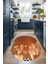 Dijital Baskılı Kaymaz Yıkanabilir Renkli Modern Oval Mutfak Halısı, N-O-Mutfak-24-Kahve, 1