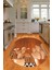 Dijital Baskılı Kaymaz Yıkanabilir Renkli Modern Oval Mutfak Halısı, N-O-Mutfak-24-Kahve, 3