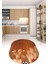 Dijital Baskılı Kaymaz Yıkanabilir Renkli Modern Oval Mutfak Halısı, N-O-Mutfak-24-Kahve, 4