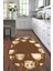 Dijital Baskılı Kaymaz Yıkanabilir Renkli Modern Oval Mutfak Halısı, N-O-Mutfak-26-Kahve, 1