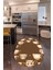 Dijital Baskılı Kaymaz Yıkanabilir Renkli Modern Oval Mutfak Halısı, N-O-Mutfak-26-Kahve, 4