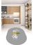 Dijital Baskılı Kaymaz Yıkanabilir Home Yazılı Oval Mutfak Halısı, N-O-Mutfak-31-Gri, 2