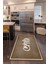Dijital Baskılı Kaymaz Taban Yıkanabilir Kitchen Yazılı Mutfak Halısı, N-Mutfak-42-Kahve, 2