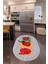 3D Dijital Baskılı Kaymaz Yıkanabilir Renkli Modern Oval Mutfak Halısı, N-O-Mutfak-45-Kırmızı, 1