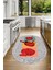3D Dijital Baskılı Kaymaz Yıkanabilir Renkli Modern Oval Mutfak Halısı, N-O-Mutfak-45-Kırmızı, 4