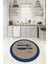 Dijital Baskılı Kaymaz Yıkanabilir Kitchen Yazılı Yuvarlak Mutfak Halısı, N-Y-Mutfak-09-Mavi, 1