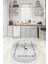 Dijital Baskılı Kaymaz Yıkanabilir Renkli Modern Oval Mutfak Halısı, N-O-Mutfak-10-Gri, 1