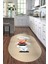 Dijital Baskılı Kaymaz Yıkanabilir Renkli Modern Oval Mutfak Halısı, N-O-Mutfak-05-Krem, 5