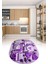 3D Dijital Baskılı Kaymaz Yıkanabilir Renkli Modern Oval Mutfak Halısı, N-O-Mutfak-34-Mor, 2