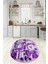 3D Dijital Baskılı Kaymaz Yıkanabilir Renkli Modern Oval Mutfak Halısı, N-O-Mutfak-34-Mor, 5