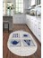 Dijital Baskılı Kaymaz Yıkanabilir Renkli Modern Oval Mutfak Halısı, N-O-Mutfak-14-Mavi, 3