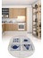 Dijital Baskılı Kaymaz Yıkanabilir Renkli Modern Oval Mutfak Halısı, N-O-Mutfak-14-Mavi, 5