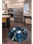 3D Dijital Baskılı Kaymaz Yıkanabilir Renkli Modern Yuvarlak Mutfak Halısı, N-Y-Mutfak-19-Mavi, 5