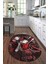 3D Dijital Baskılı Kaymaz Yıkanabilir Renkli Modern Oval Mutfak Halısı, N-O-Mutfak-19-Kırmızı, 2