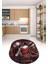 3D Dijital Baskılı Kaymaz Yıkanabilir Renkli Modern Oval Mutfak Halısı, N-O-Mutfak-19-Kırmızı, 4