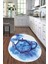 Dijital Baskılı Kaymaz Yıkanabilir Renkli Modern Oval Mutfak Halısı, N-O-Mutfak-23-Mavi, 2