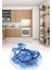 Dijital Baskılı Kaymaz Yıkanabilir Renkli Modern Oval Mutfak Halısı, N-O-Mutfak-23-Mavi, 4