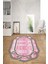 Dijital Baskılı Kaymaz Taban Yıkanabilir Lazer Kesim Yolluk Mutfak Salon Halısı, N-Lazer-03-Pembe, 1