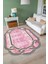 Dijital Baskılı Kaymaz Taban Yıkanabilir Lazer Kesim Yolluk Mutfak Salon Halısı, N-Lazer-03-Pembe, 4