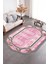 Dijital Baskılı Kaymaz Taban Yıkanabilir Lazer Kesim Yolluk Mutfak Salon Halısı, N-Lazer-03-Pembe, 5