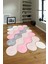 Dijital Baskılı Kaymaz Taban Yıkanabilir Lazer Kesim Yolluk Mutfak Salon Halısı, N-Lazer-02-Pembe, 3