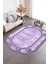 Dijital Baskılı Kaymaz Taban Yıkanabilir Lazer Kesim Yolluk Mutfak Salon Halısı, N-Lazer-03-Mor, 5