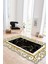 Dijital Baskılı Kaymaz Taban Yıkanabilir Lazer Kesim Yolluk Mutfak Salon Halısı, N-Lazer-08-Gold, 5