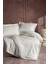 Çift Kişilik Saten Nevresim Takımı Elegante - Stripe Ekru 1