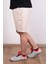24YCEEO06095 Bej Erkek Slim Fit Hafif Kumaş Cepli Örme Bermuda Şort 2