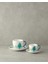 Love Jungle New Bone China 4 Parça 2 Kişilik Kahve Fincan Takımı Yeşil 4