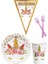 Unicorn Çiçekli 8 Kişilik Kız Doğum Günü 4 Parçalı Mini Set Kız Çocuk Parti Seti Süsleme 1