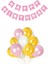 Pembe Karton Üzeri Gümüş Gri Yaldızlı Happy Birthday Yazılı Doğum Günü Partisi Yazı Banner Süs Ve 20 Adet (Beyaz,Gold Ve Pembe,) Balon Süsleme Seti 1