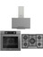 Fryart Gri Set (D065 Gri Davlumbaz -ED038 Gri Ocak- XE63CPR Fryart Gri Fırın) 1