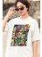 Oversize Mix Anime Characters Baskılı T-Shirt, Unisex Anime Baskılı Tişört 3