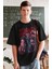 Oversize Street Fighter Akuma Kanji Baskılı T-Shirt, Unisex Anime Baskılı Tişört 2