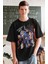 Oversize Dragon Ball Bardock Baskılı T-Shirt, Unisex Anime Baskılı Tişört 2