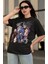 Oversize Dragon Ball Bardock Baskılı T-Shirt, Unisex Anime Baskılı Tişört 3