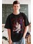 Oversize Demon Slayer Kokushibo Karakteri Tişört, Unisex Anime Baskılı T-Shirt 2