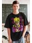 Oversize Jojo's Bizarre Adventure Corvoart Baskılı T-Shirt, Unisex Anime Baskılı Tişört 2