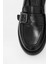 Neva Siyah Deri Gümüş Tokalı Kadın Loafer 3
